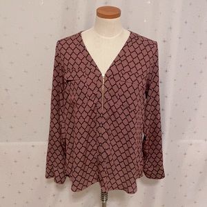 Elegant Mauve Patterned Women's Top